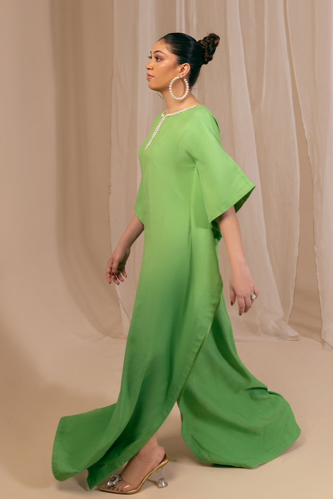 Fozia Khalid - Kaftaan Casual Pret Collection - Mint Dusk