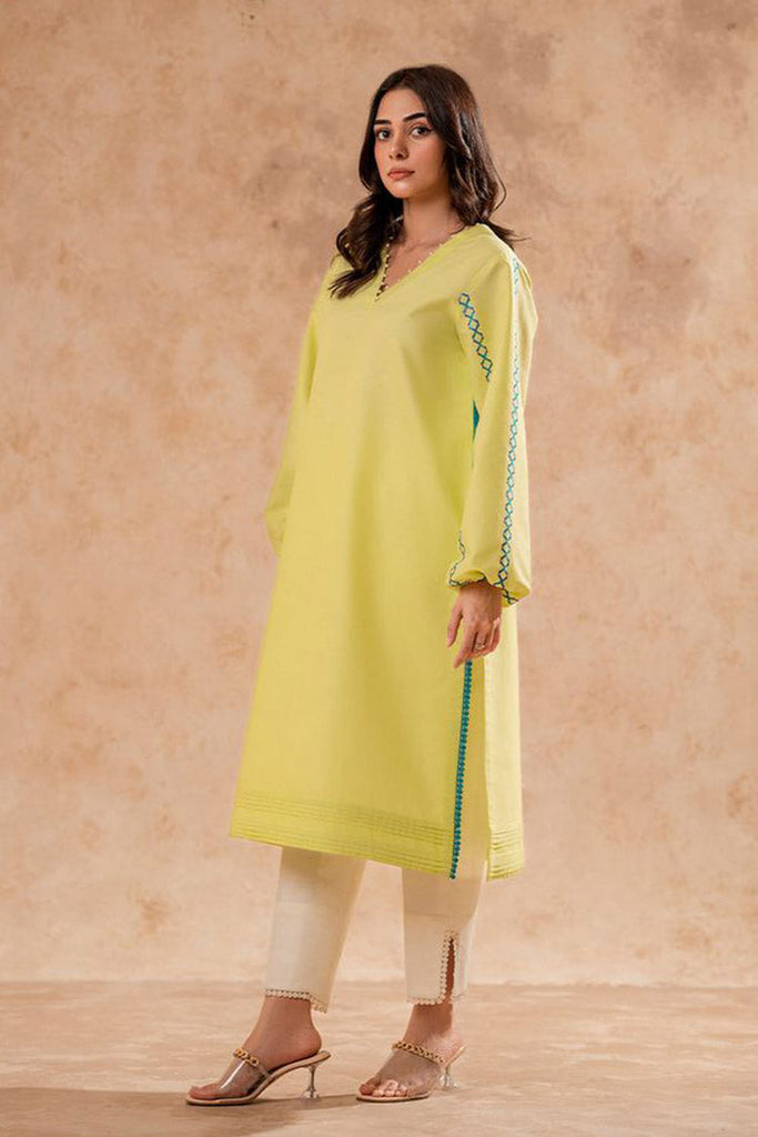 Fozia Khalid - FK Basics Collection - Lime Green Tunic