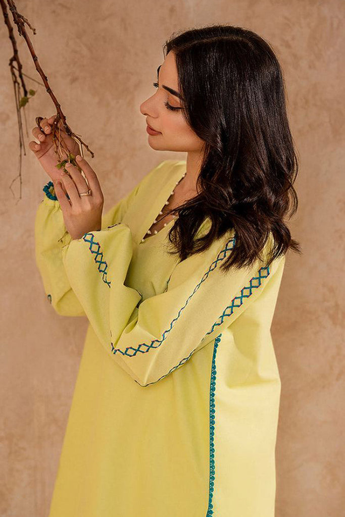 Fozia Khalid - FK Basics Collection - Lime Green Tunic