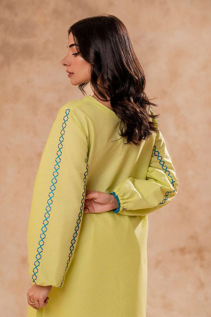 Fozia Khalid - FK Basics Collection - Lime Green Tunic