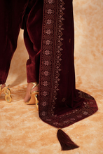 Load image into Gallery viewer, Velvet Deck Shawls - Garnet