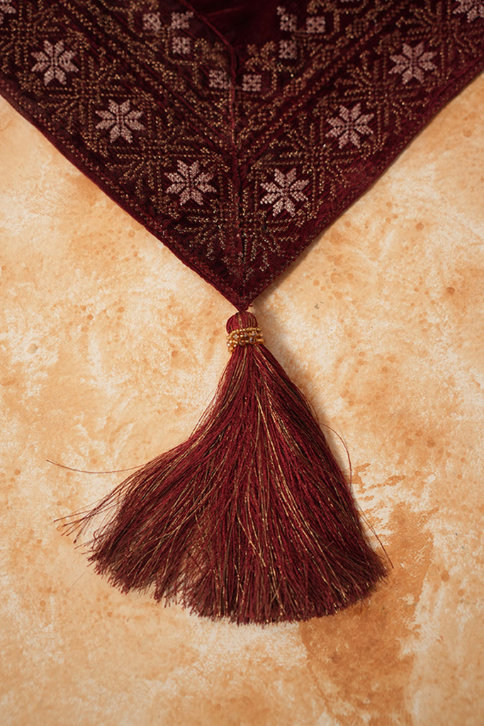 Velvet Deck Shawls - Garnet