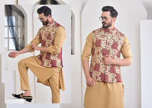 Load image into Gallery viewer, ER WC 1018 Maroon Zari Kasab Embroided Waist Coat