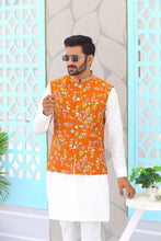 Load image into Gallery viewer, ER WC 1064 Yellow Embroidery Waistcoat For Men