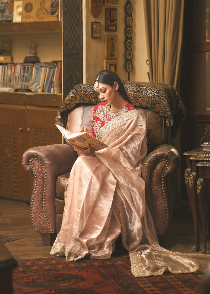 Peach Saree