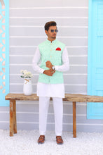 Load image into Gallery viewer, ER WC 1092 Light Blue Embroidered Waistcoat