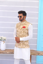 Load image into Gallery viewer, ER WC 1091 Beige Embroidered Waistcoat