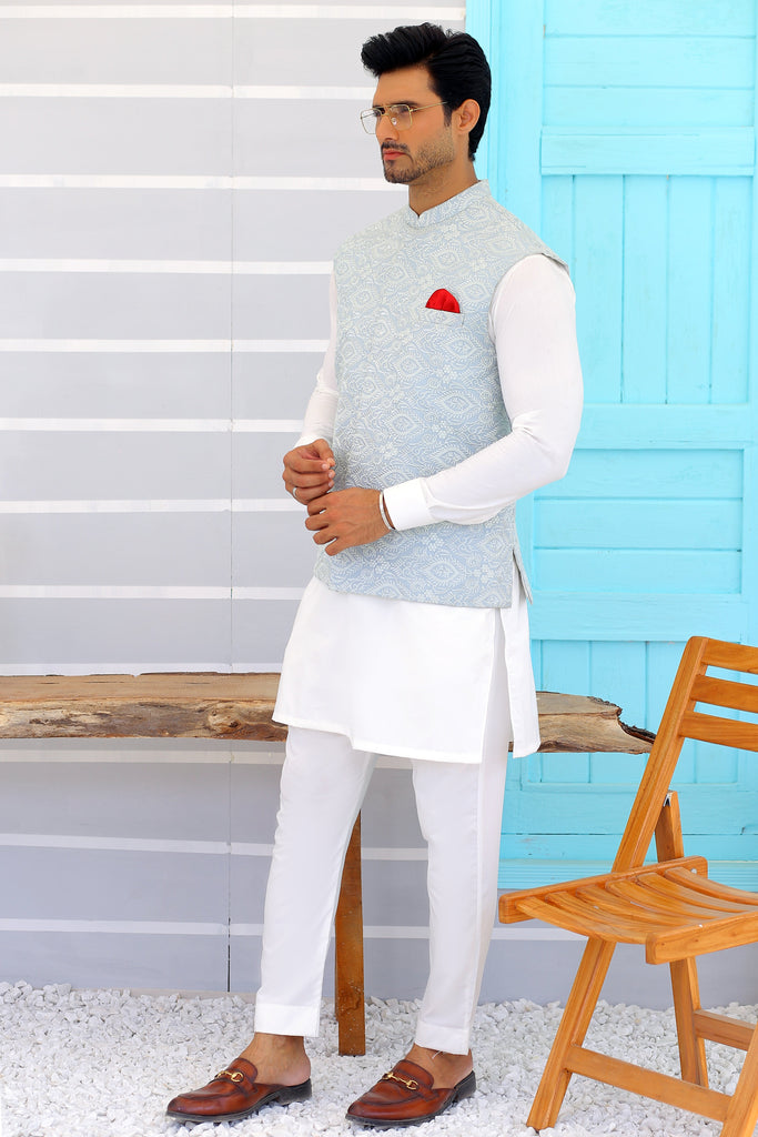 ER WC 1090 Men's Sky Blue Waist Coat