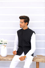 Load image into Gallery viewer, ER WC 1089 Black Waistcoat Men&#39;s