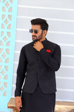 Load image into Gallery viewer, ER WC 1084 Black Stone Waistcoat