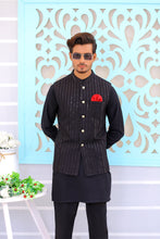 Load image into Gallery viewer, ER WC 1075 Gents Black Waistcoat