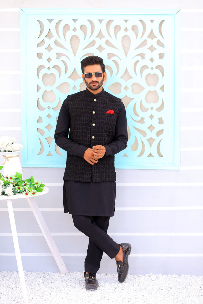 ER WC 1073 Men's Waistcoat And Kurta Pajama