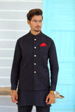 ER WC 1072 Black Embroidered Waistcoat