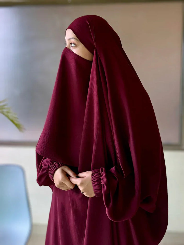 Alma Jilbab Set (Maroon - Color)