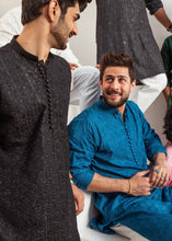 Load image into Gallery viewer, CK 719 Black ChickanKari Kurta Pajama For Men