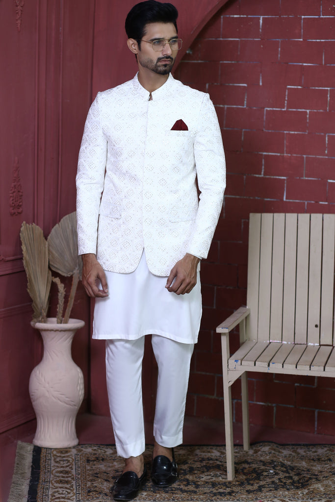 ER PC 3004 White Nikkah Prince Coat For Men