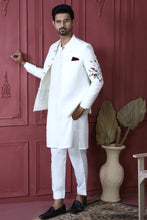 Load image into Gallery viewer, ER PC 3002 White Flower Embroided Nikkah Prince Coat For Men