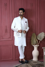 Load image into Gallery viewer, ER PC 3002 White Flower Embroided Nikkah Prince Coat For Men