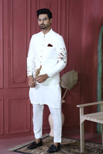 Load image into Gallery viewer, ER PC 3002 White Flower Embroided Nikkah Prince Coat For Men