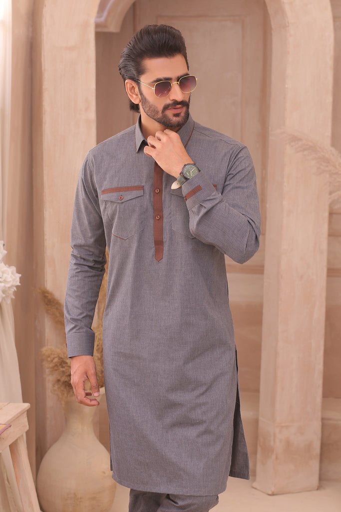 ER 691 Grey Men's Kurta Pajama