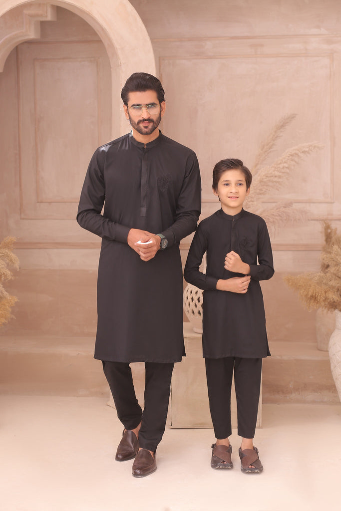 ER FS 2 Father And Son Black Kurta Pajama