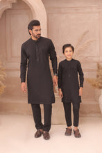 Load image into Gallery viewer, ER FS 2 Father And Son Black Kurta Pajama