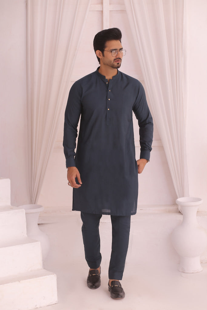 ER 705 Blue Kurta Pajama Mens Wear