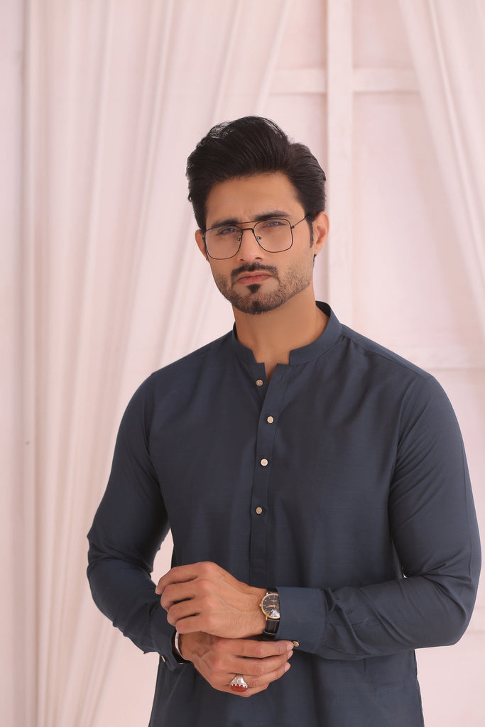 ER 705 Blue Kurta Pajama Mens Wear