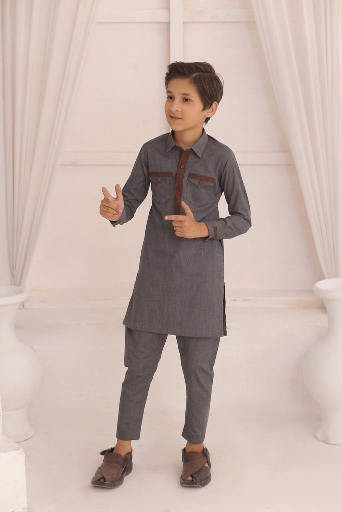 ER FS 10 Father And Son Grey Kurta Pajama