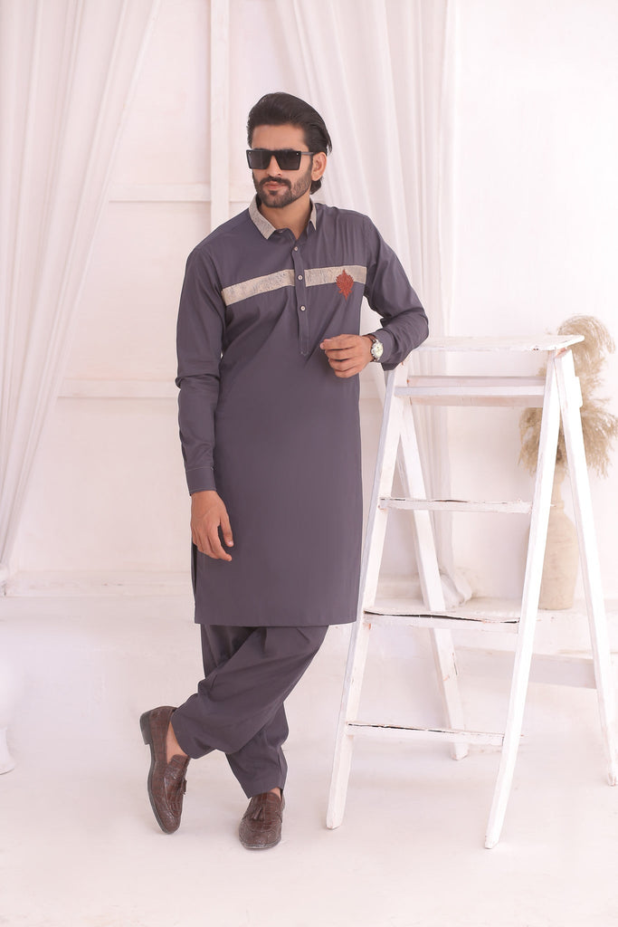 ER 687 Grey Shalwar Kameez Male