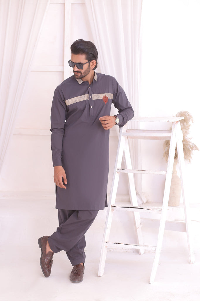 ER 687 Grey Shalwar Kameez Male