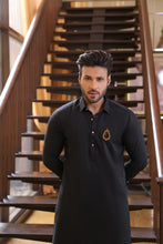 Load image into Gallery viewer, ER 681 Black Monogram Kurta pajama