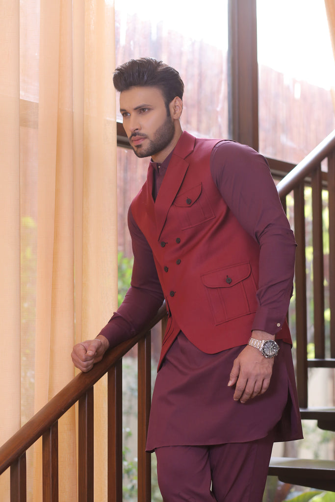 ER  WC 1052 Maroon Waist Coat