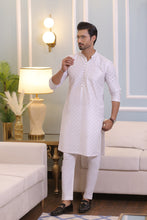 Load image into Gallery viewer, CK 708 White Chikankari Kurta Pajama