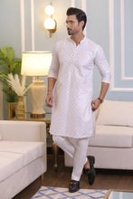 Load image into Gallery viewer, CK 708 White Chikankari Kurta Pajama