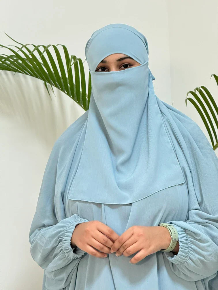 Alma Jilbab Set (Baby Blue - Color)