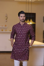 Load image into Gallery viewer, MR 64 Purple Mirror Work Kurta Pajama