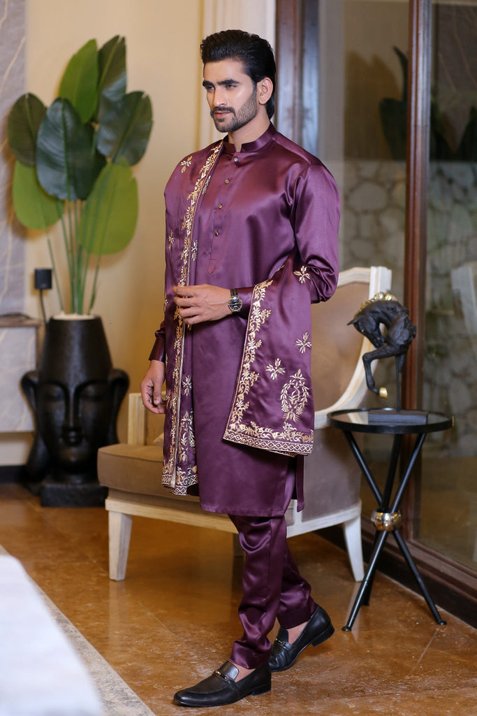 ER 703 Purple Gents Pajama Kurta