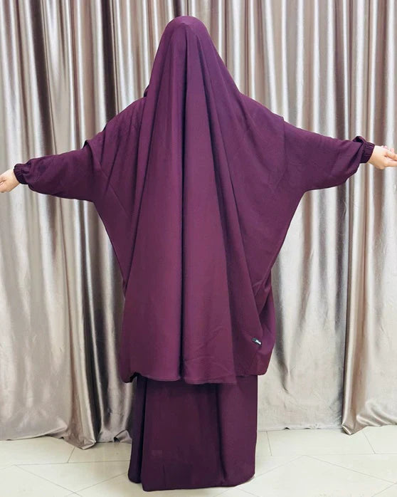 Alma Jilbab Set (Dark Purple - Color)