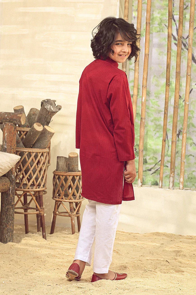 Istor - Stitched  - Kids Kurta - Maroon - IST-100