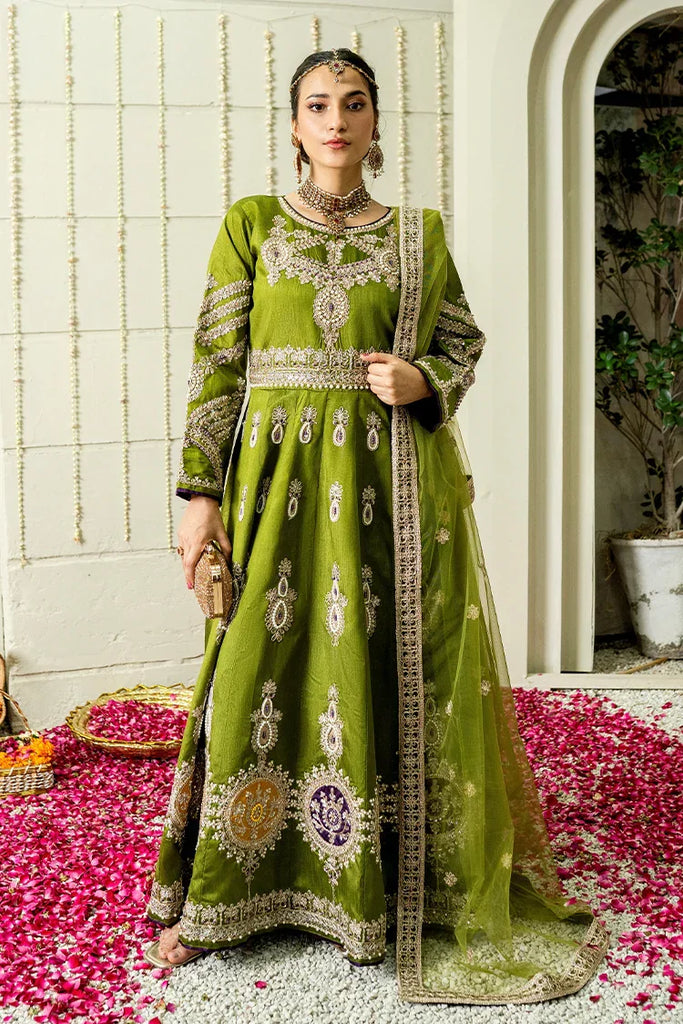 Emeralds - Embroidered Silk Festive Pret - Jade