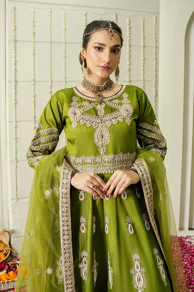 Emeralds - Embroidered Silk Festive Pret - Jade