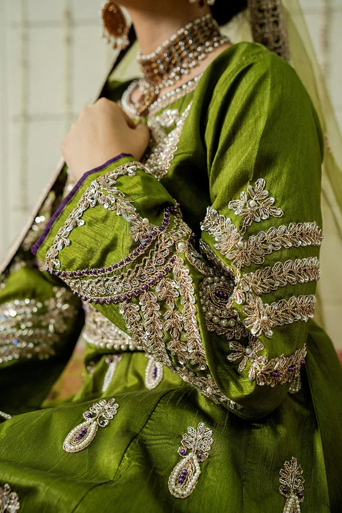 Emeralds - Embroidered Silk Festive Pret - Jade