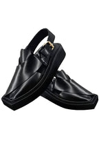 Load image into Gallery viewer, Khan&#39;s Wear - Kaptaan Chappal - Black