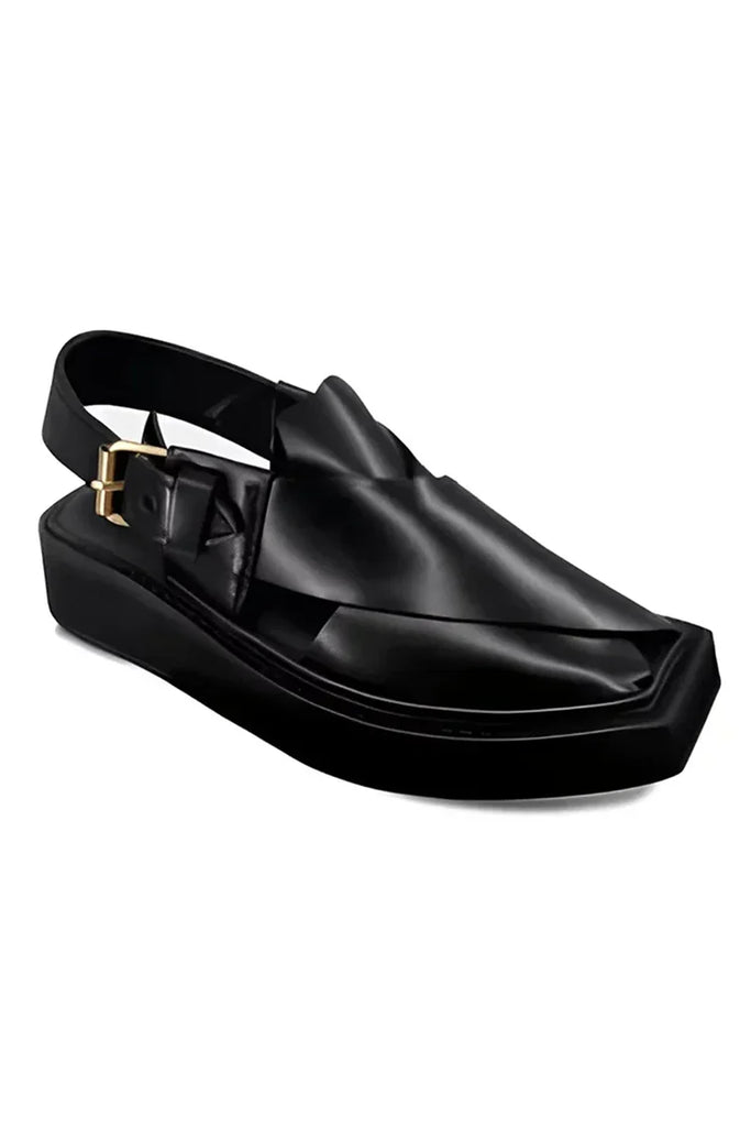 Khan's Wear - Kaptaan Chappal - Black