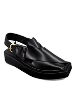 Load image into Gallery viewer, Khan&#39;s Wear - Kaptaan Chappal - Black