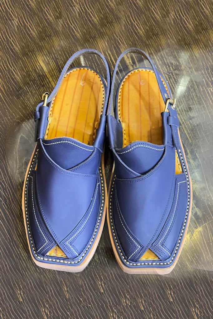 Khan's Wear - Kaptaan Chappal - Blue