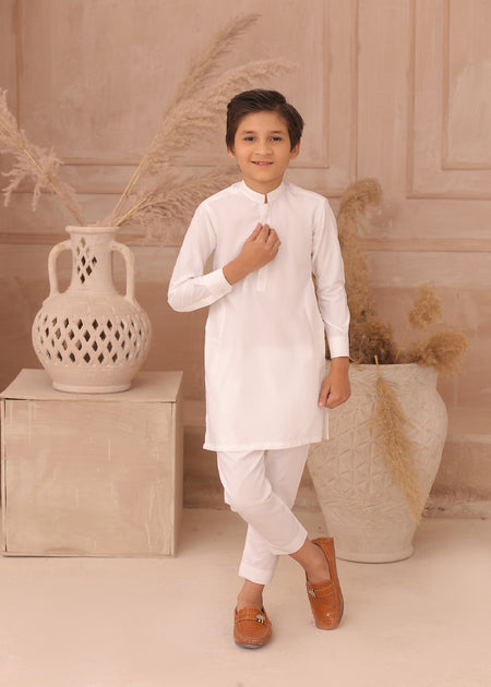 KD White Kids Kurta With Pajama