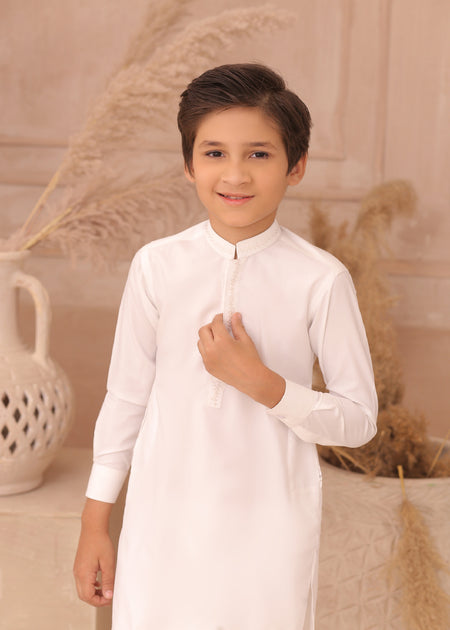 KD White Kids Kurta With Pajama