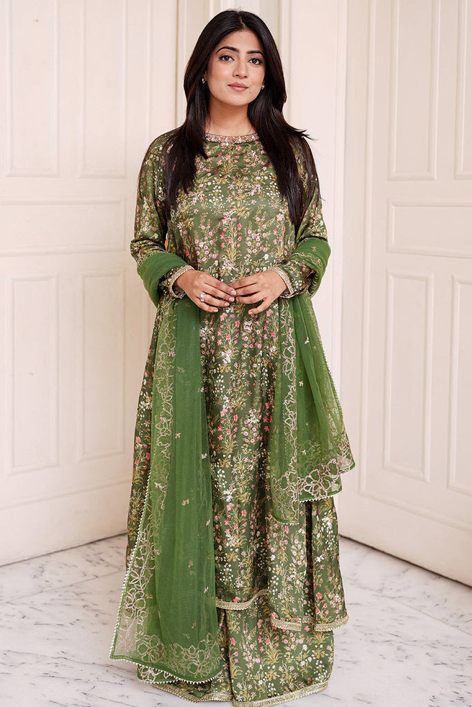 Embroidered Shamooz Silk Suit L1155 - 3 Piece